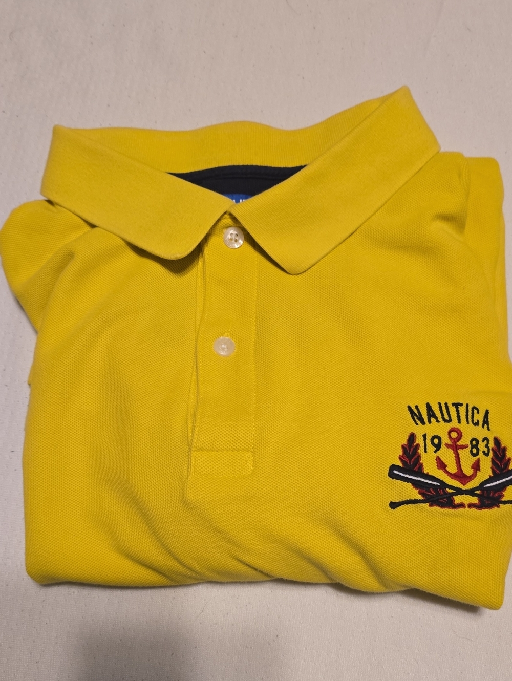 Nautica 1983 Anchor Crest Polo Shirt Men's Yellow Polo